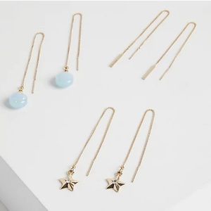 Torrid Linear Moonstone Drop Threader Earring Set of 3 NWT